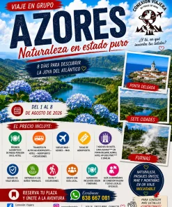 Reserva Viaje a Azores agosto 2026