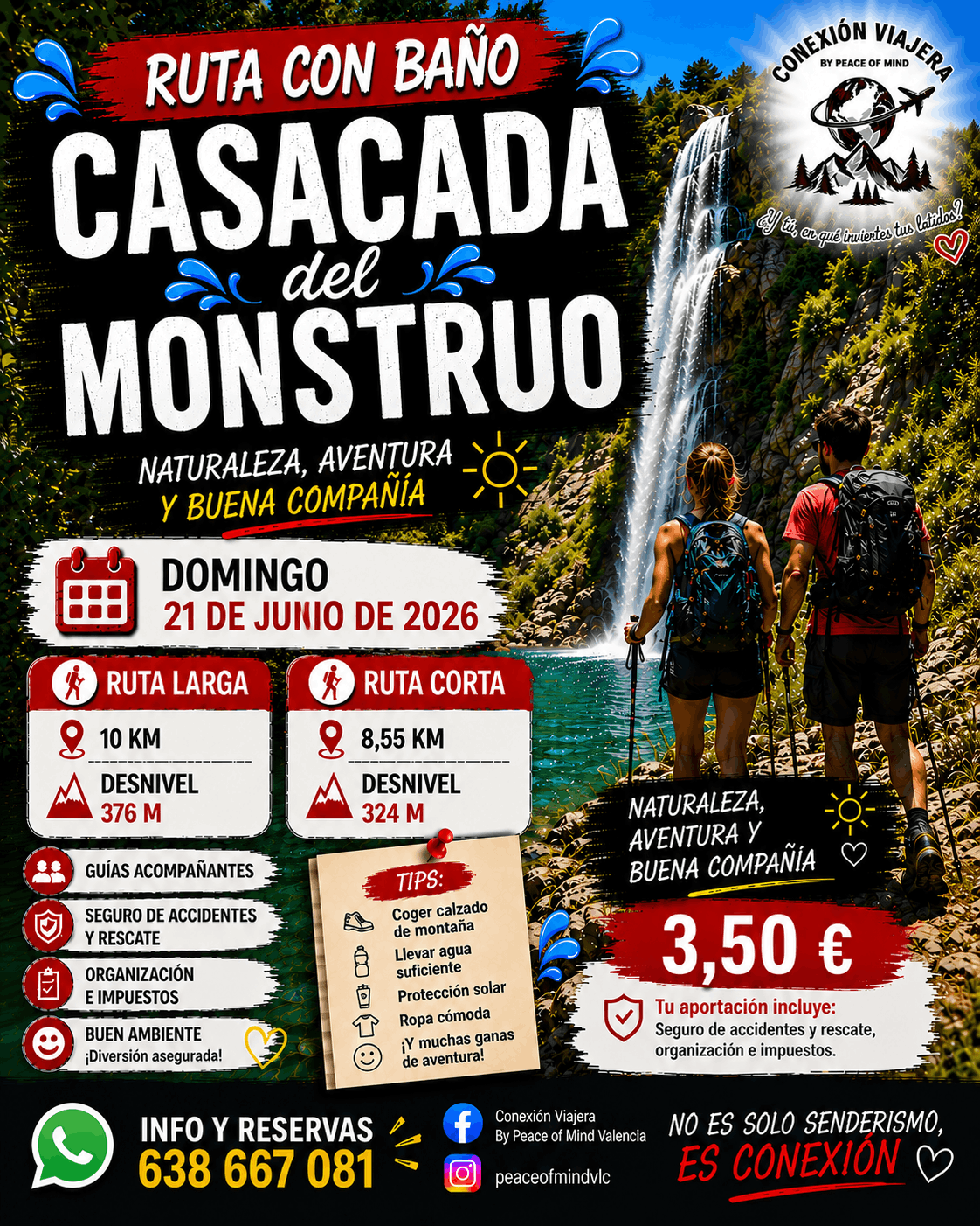 Senderismo cascada del monstruo