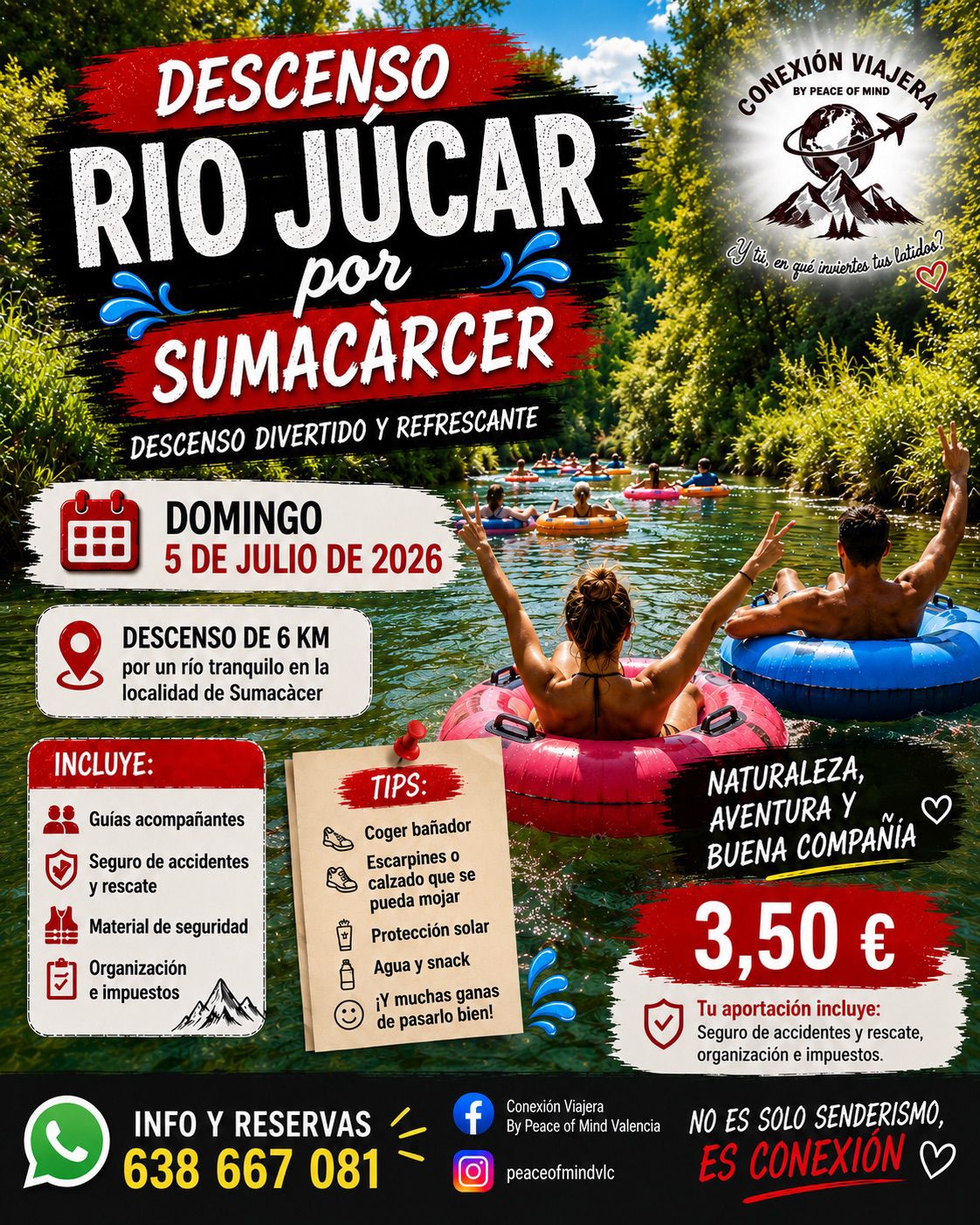 RESERVA DESCENSO JÚCAR POR SUMACÀRCER 5JUL 2026