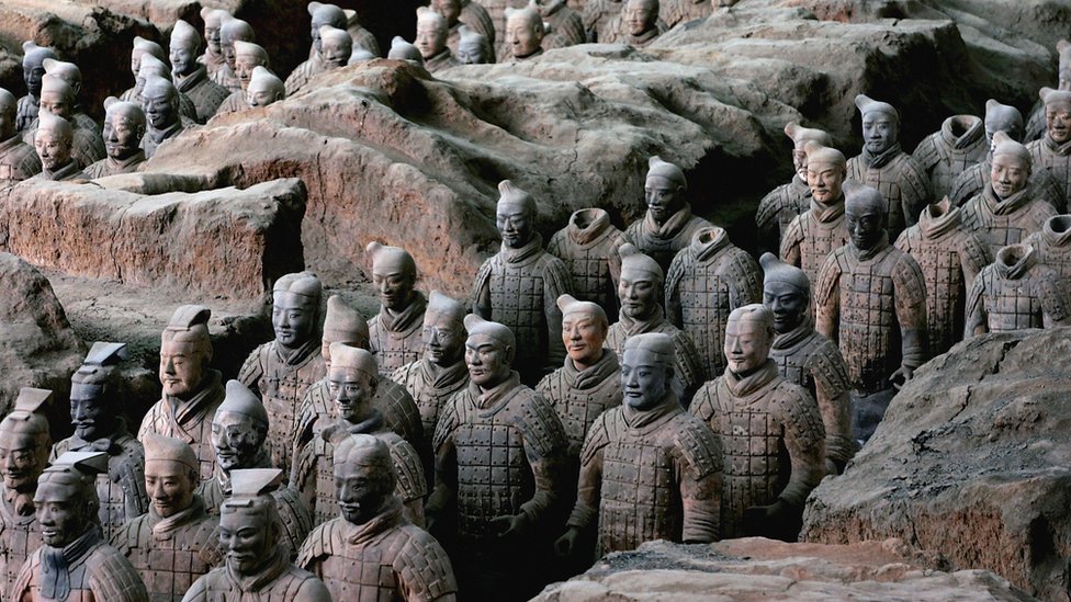 Guerreros de Terracota en las fosas del museo de Xi’an