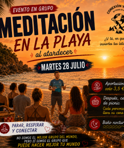MEDITACIÓN EN LA PLAYA AL ATARDECER