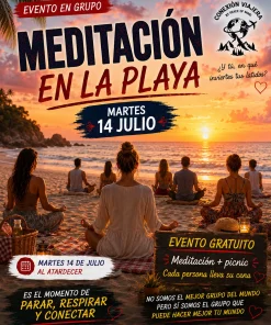 MEDITACIÓN EN LA PLAYA AL ATARDECER