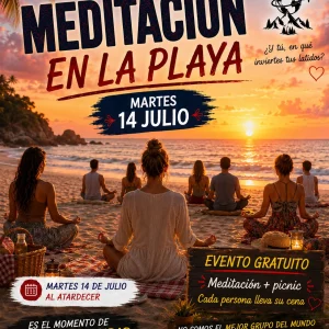 MEDITACIÓN EN LA PLAYA AL ATARDECER
