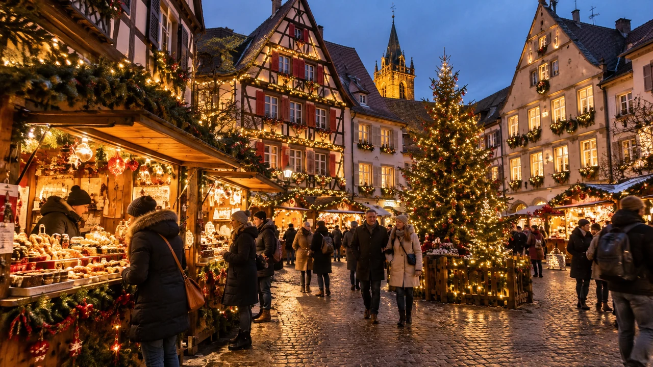 Obernai en Navidad con mercado y artesanía local