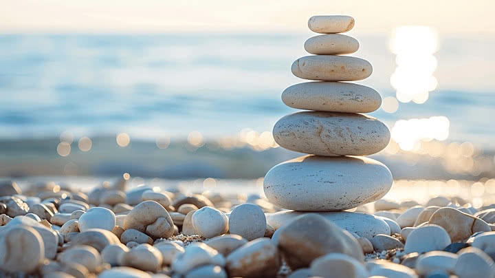 Piedras zen para la sesión de meditación