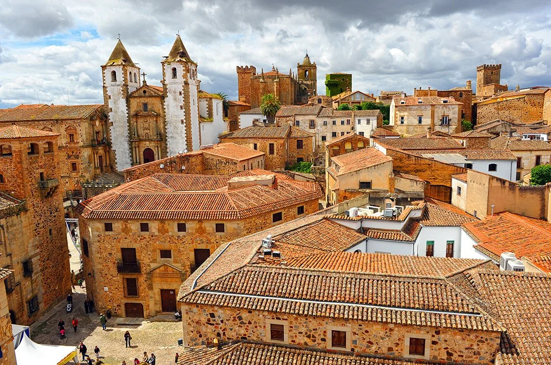 Tejados, torres e iglesias del conjunto histórico de Cáceres